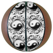 Yin & Yang Symbool Zwart-wit Tattoo Stijl Basketbal (Verticaal)