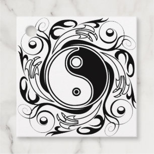 Yin & Yang Symbool Zwart-wit Tattoo Stijl Bedankjes Labels