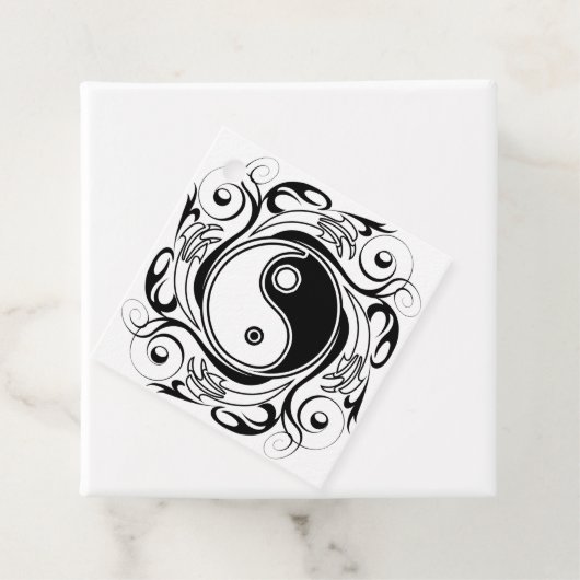 Yin & Yang Symbool Zwart-wit Tattoo Stijl Bedankjes Labels (In situ)
