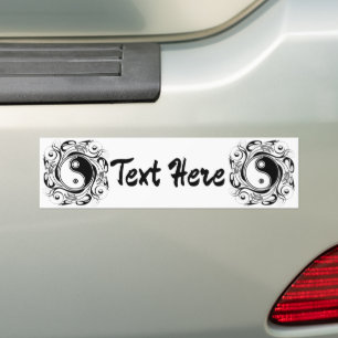Yin & Yang Symbool Zwart-wit Tattoo Stijl Bumpersticker