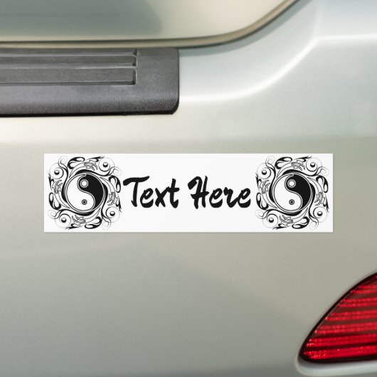 Yin & Yang Symbool Zwart-wit Tattoo Stijl Bumpersticker (Op auto)