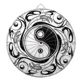 Yin & Yang Symbool Zwart-wit Tattoo Stijl Dartbord (Voorkant)