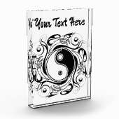 Yin & Yang-symbool zwart-wit tattoo-stijl Fotoblokken (Links)