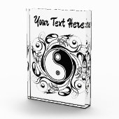 Yin & Yang-symbool zwart-wit tattoo-stijl Fotoblokken (Rechts)