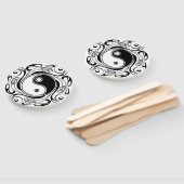 Yin & Yang Symbool Zwart-wit Tattoo Stijl Handwaaier (Niet-gemonteerd)