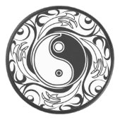Yin & Yang Symbool Zwart-wit Tattoo Stijl Hockey Puck (Voorkant)