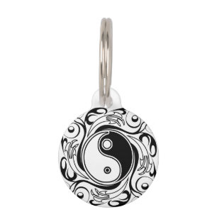 Yin & Yang Symbool Zwart-wit Tattoo Stijl Huisdierpenning