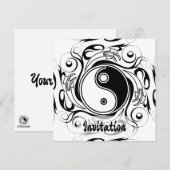 Yin & Yang Symbool Zwart-wit Tattoo Stijl Kaart (Voorkant / Achterkant)