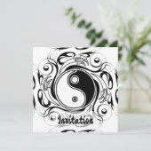 Yin & Yang Symbool Zwart-wit Tattoo Stijl Kaart (Staand voorkant)