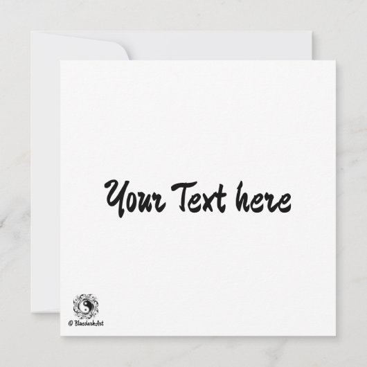 Yin & Yang Symbool Zwart-wit Tattoo Stijl Kaart (Achterkant)