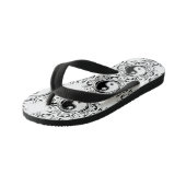 Yin & Yang Symbool Zwart-wit Tattoo Stijl Kinder Teenslippers (Schuin)