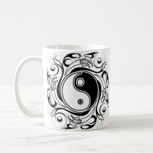 Yin & Yang Symbool Zwart-wit Tattoo Stijl Koffiemok
