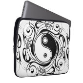 Yin & Yang Symbool Zwart-wit Tattoo Stijl Laptop Sleeve (Voorkant Rechts)