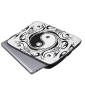 Yin & Yang Symbool Zwart-wit Tattoo Stijl Laptop Sleeve (Voorkant onderkant)