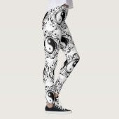 Yin & Yang Symbool Zwart-wit Tattoo Stijl Leggings (Rechts)