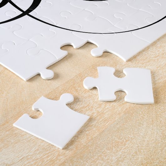 Yin & Yang Symbool Zwart-wit Tattoo Stijl Legpuzzel (Zijkant)