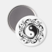 Yin & Yang Symbool Zwart-wit Tattoo Stijl Magneet (Voorkant / Achterkant)