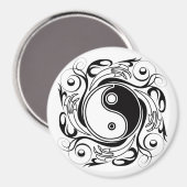 Yin & Yang Symbool Zwart-wit Tattoo Stijl Magneet (Voorkant / Achterkant)