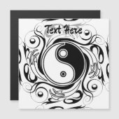 Yin & Yang Symbool Zwart-wit Tattoo Stijl Magnetische Uitnodiging (Voorkant / Achterkant)