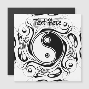 Yin & Yang Symbool Zwart-wit Tattoo Stijl Magnetische Uitnodiging