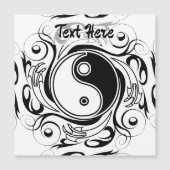 Yin & Yang Symbool Zwart-wit Tattoo Stijl Magnetische Uitnodiging (Voorkant)