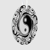 Yin & Yang Symbool Zwart-wit Tattoo Stijl Ornament (voorkant)