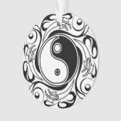 Yin & Yang Symbool Zwart-wit Tattoo Stijl Ornament (voorkant)