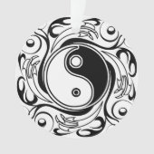 Yin & Yang Symbool Zwart-wit Tattoo Stijl Ornament (voorkant)