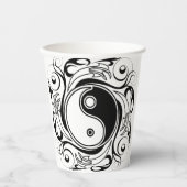 Yin & Yang Symbool Zwart-wit Tattoo Stijl Papieren Bekers (Voorkant)
