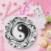Yin & Yang Symbool Zwart-wit Tattoo Stijl Papieren Bordje (Feest)