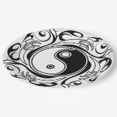 Yin & Yang Symbool Zwart-wit Tattoo Stijl Papieren Bordje (Gekanteld)