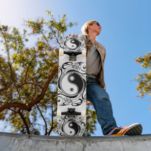 Yin & Yang Symbool Zwart-wit Tattoo Stijl Persoonlijk Skateboard