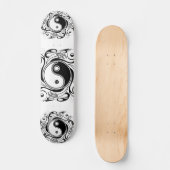 Yin & Yang Symbool Zwart-wit Tattoo Stijl Persoonlijk Skateboard (Voorkant)