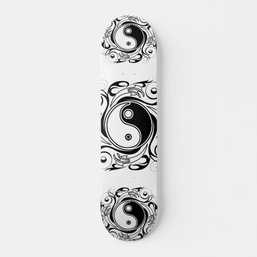 Yin & Yang Symbool Zwart-wit Tattoo Stijl Persoonlijk Skateboard (Voorkant)