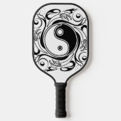 Yin & Yang Symbool Zwart-wit Tattoo Stijl Pickleball Paddle (Voorkant)