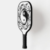 Yin & Yang Symbool Zwart-wit Tattoo Stijl Pickleball Paddle (Links)