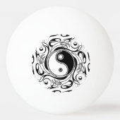 Yin & Yang Symbool Zwart-wit Tattoo Stijl Pingpongbal (Achterkant)