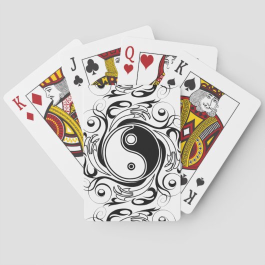 Yin & Yang Symbool Zwart-wit Tattoo Stijl Pokerkaarten (Achterkant)