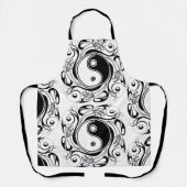 Yin & Yang-symbool zwart-wit tattoo-stijl Schort (Voorkant)