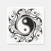Yin & Yang Symbool Zwart-wit Tattoo Stijl Servet (Voorkant)