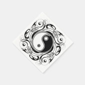 Yin & Yang Symbool Zwart-wit Tattoo Stijl Servet (Hoek)