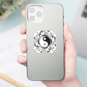 Yin & Yang Symbool Zwart-wit Tattoo Stijl Sticker (Telefoon)