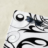 Yin & Yang Symbool Zwart-wit Tattoo Stijl Strandlaken (In situ)