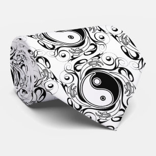 Yin & Yang Symbool Zwart-wit Tattoo Stijl Stropdas