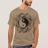 Yin & Yang Symbool Zwart-wit Tattoo Stijl T-shirt (Voorkant)