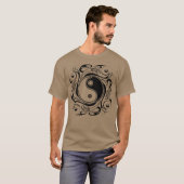 Yin & Yang Symbool Zwart-wit Tattoo Stijl T-shirt (Voorkant volledig)