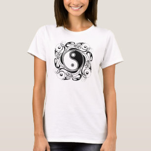Yin & Yang Symbool Zwart-wit Tattoo Stijl T-shirt