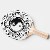 Yin & Yang Symbool Zwart-wit Tattoo Stijl Tafeltennisbatje (Zijkant)