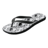Yin & Yang Symbool Zwart-wit Tattoo Stijl Teenslippers (Schuin)