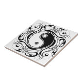 Yin & Yang Symbool Zwart-wit Tattoo Stijl Tegeltje (Zijkant)